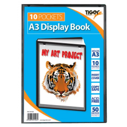 Tiger A3 Plan Drawings Display Book Black 10 Pocket