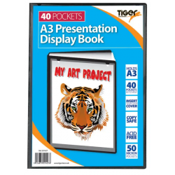 Tiger A3 Drawing Plans Display Book Black 40 Pocket